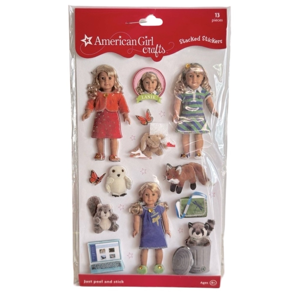 American Girl Doll Crafts Peel and‎ Stick Stacked Stickers 13 Pieces